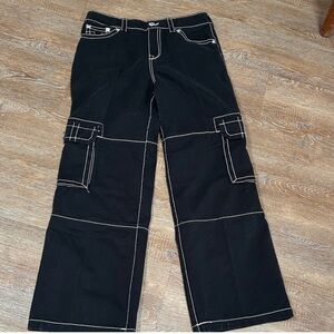 True Religion Black Cargo Pants